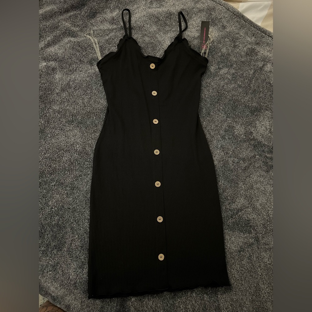 BRAND NEW women’s size xsmall button up black dress